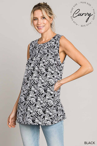 Plus Casual Tropical Print Blouse |SFB