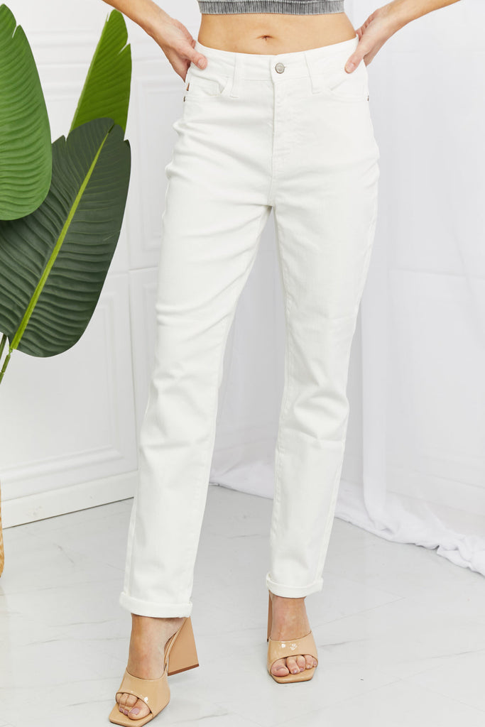 Judy Blue Kacy Full Size High Waist Boyfriend Jeans |SFB