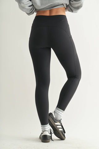 No Front Seam Lycra-Blend Swoop Leggings |SFB