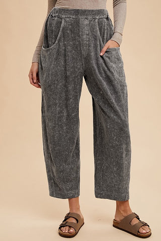 Mineral Washed Barrel Leg Pants |SFB