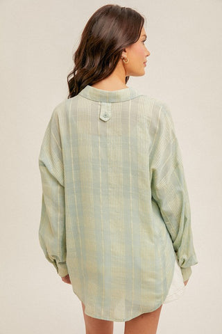 Soft Plaid Oversized Button Down Shirt |SFB
