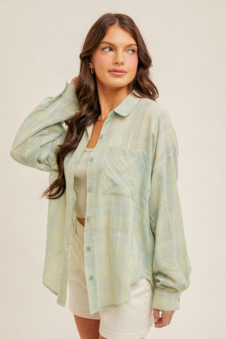 Soft Plaid Oversized Button Down Shirt |SFB