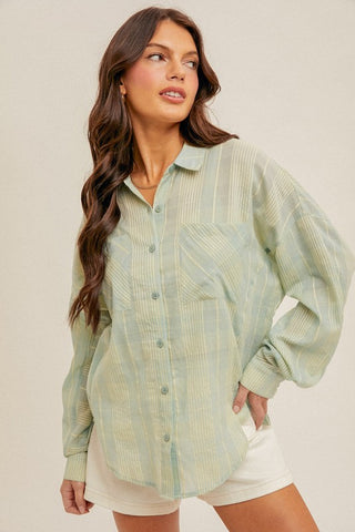 Soft Plaid Oversized Button Down Shirt |SFB