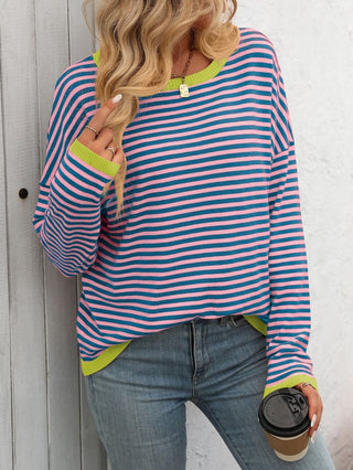 Women's Striped Crew Neck|SFB