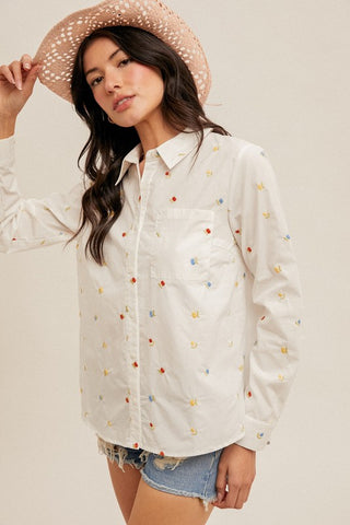 Embroidered Button Down Poplin Shirt |SFB