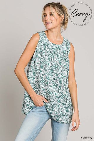 Plus Casual Tropical Print Blouse |SFB