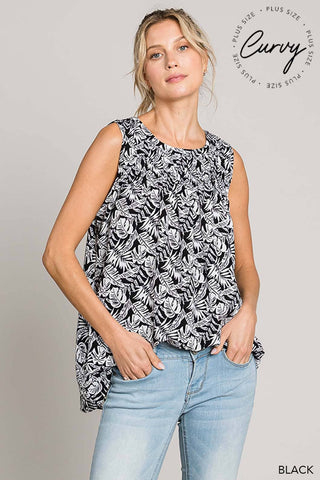 Plus Casual Tropical Print Blouse |SFB