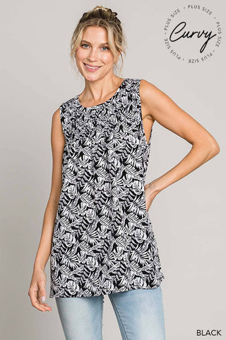 Plus Casual Tropical Print Blouse |SFB
