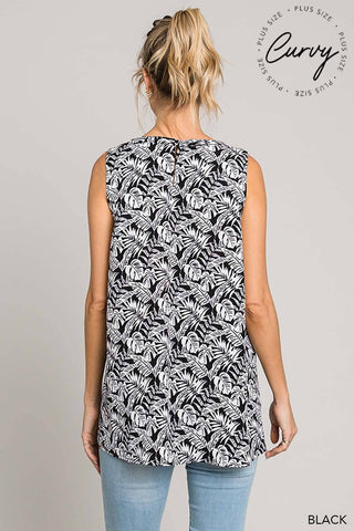 Plus Casual Tropical Print Blouse |SFB
