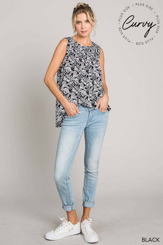Plus Casual Tropical Print Blouse |SFB