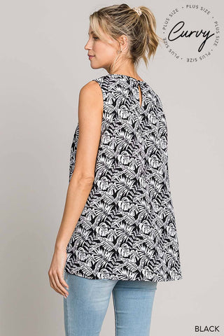 Plus Casual Tropical Print Blouse |SFB