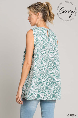 Plus Casual Tropical Print Blouse |SFB