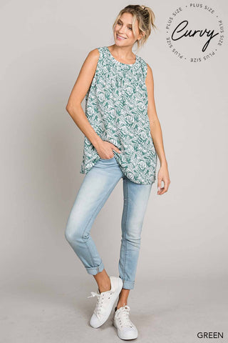 Plus Casual Tropical Print Blouse |SFB