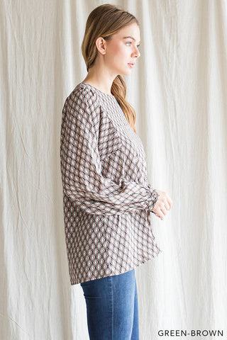 Boho Ethnic Print Soft Poly Women's Top |SFB