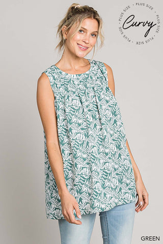 Plus Casual Tropical Print Blouse |SFB