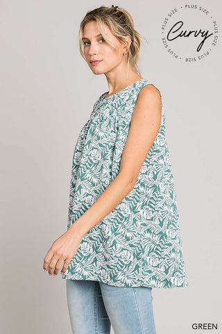 Plus Casual Tropical Print Blouse |SFB
