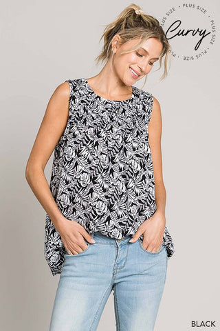 Plus Casual Tropical Print Blouse |SFB