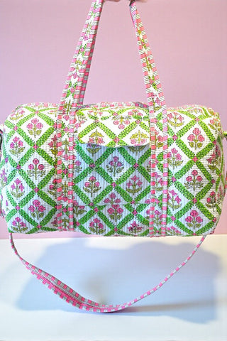 SC - ETA 2/10 - Scottie Pink and Green Floral Duffel Bag