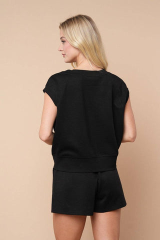 Short Sleeve Solid Knit Top |SFB