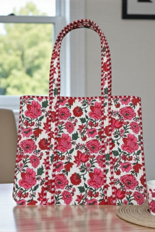 SC - Poppy Lane Pink Floral Tote Bag