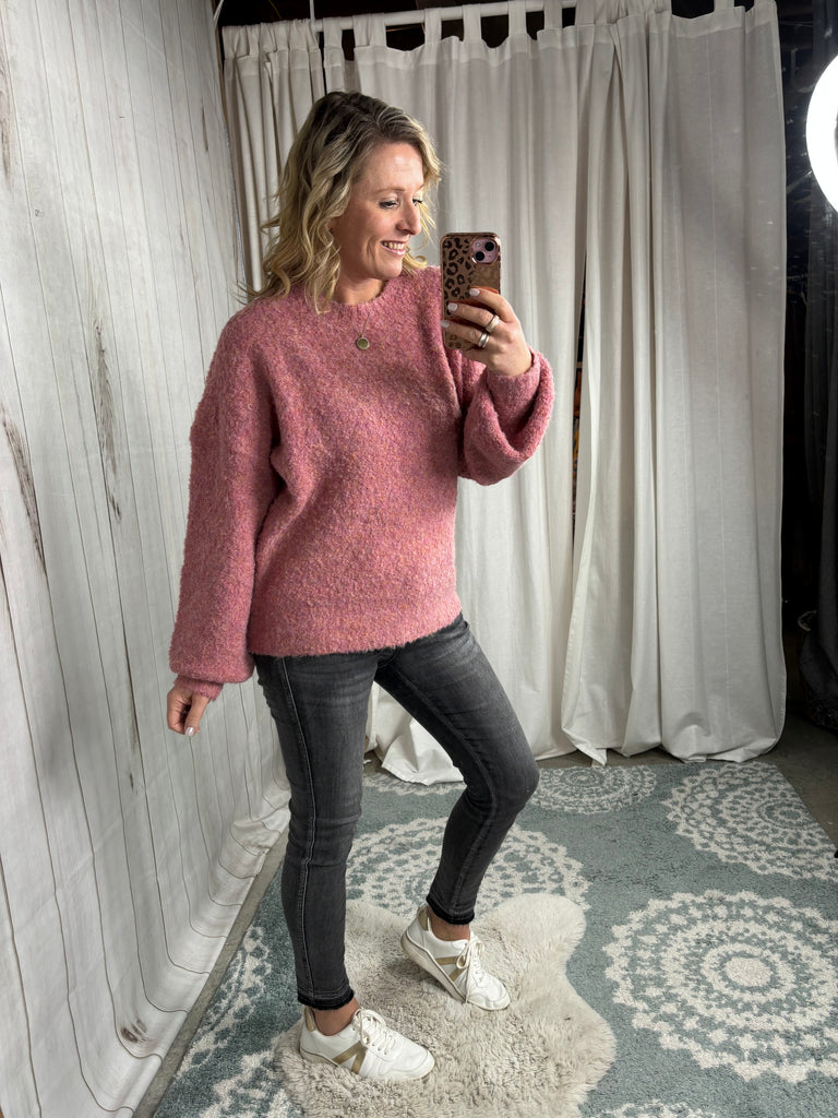 New In Fuzzy Pink Speckled Sweater |SFB