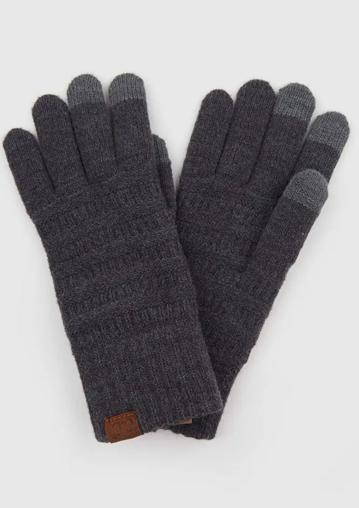 C.C Solid Ribbed Knit Glove |SFB