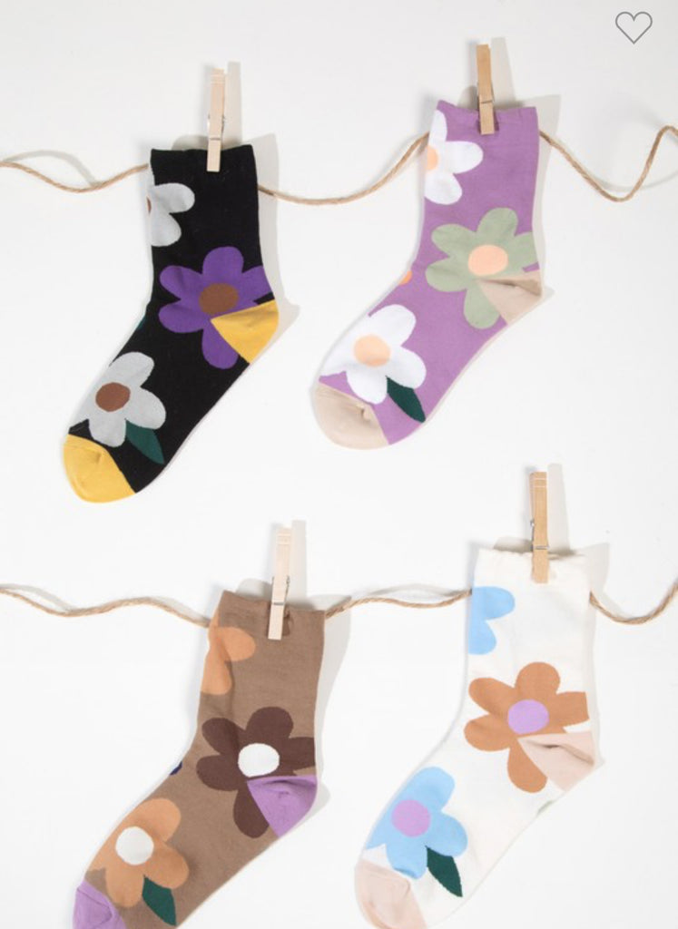 Multi Color Floral Print Socks |SFB