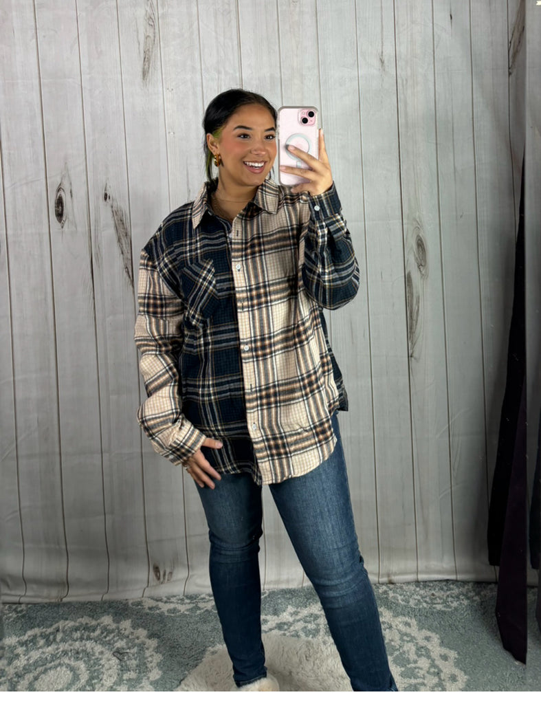 Tan and Navy Flannel |SFB