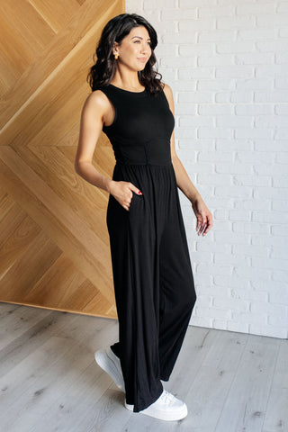 Hilary Wide Leg Jumpsuit in Black