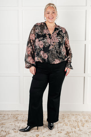 I Wish We Had it All Surplice Floral Blouse