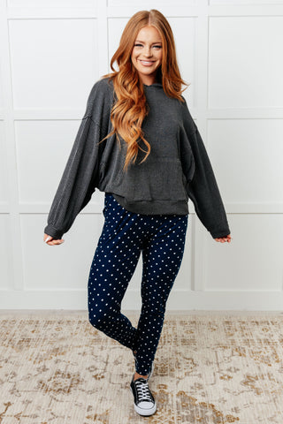 Your New Favorite Joggers in White Polka Dot