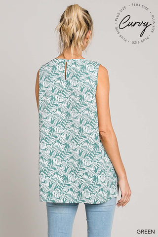 Plus Casual Tropical Print Blouse |SFB