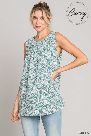 Plus Casual Tropical Print Blouse |SFB
