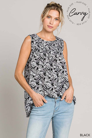 Plus Casual Tropical Print Blouse |SFB