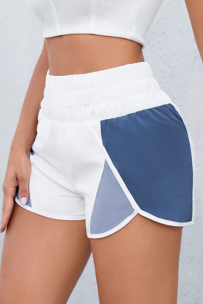 Color Block Wide Waistband Shorts |SFB