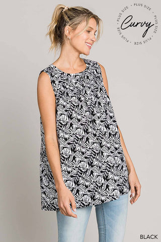 Plus Casual Tropical Print Blouse |SFB