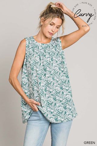Plus Casual Tropical Print Blouse |SFB