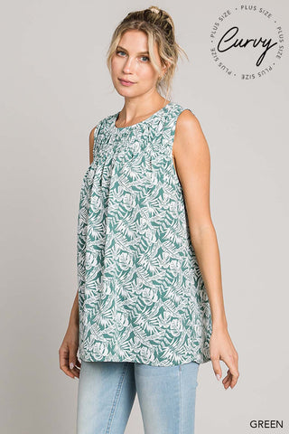Plus Casual Tropical Print Blouse |SFB