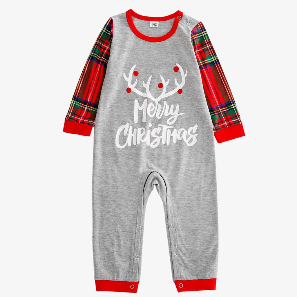 Baby MERRY CHRISTMAS Graphic Round Neck Jumpsuit