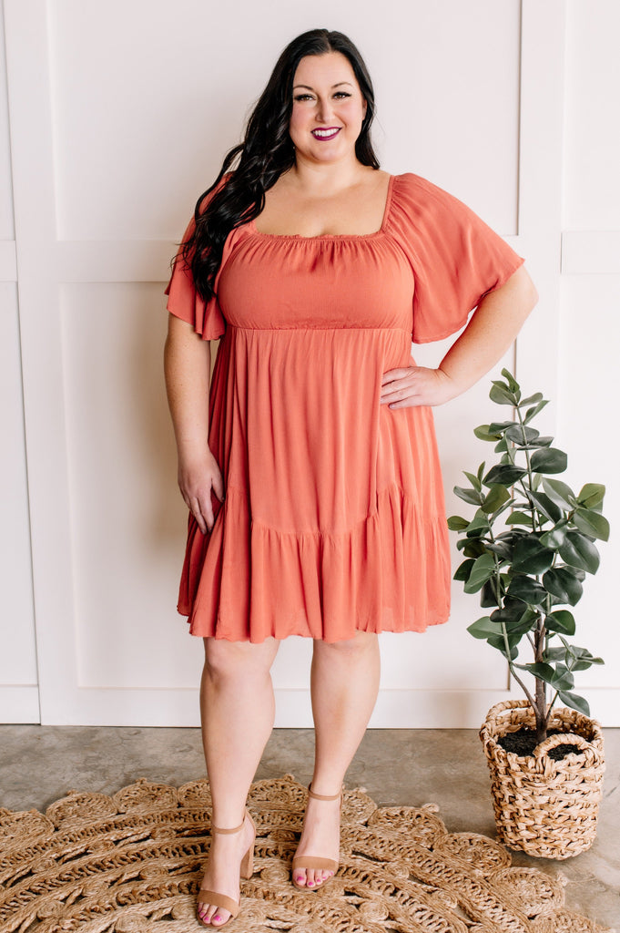 2.14 Short Sleeve Dress In Guava